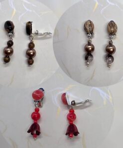 Clip natural stone Drop earrings