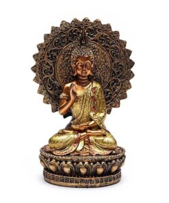 Buddha of Reassurance with aura and throne