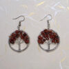Red jasper chips Life Tree earrings