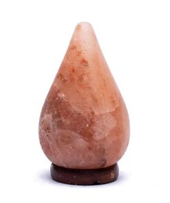 Crystal salt lamp drop shaped with cable and LED